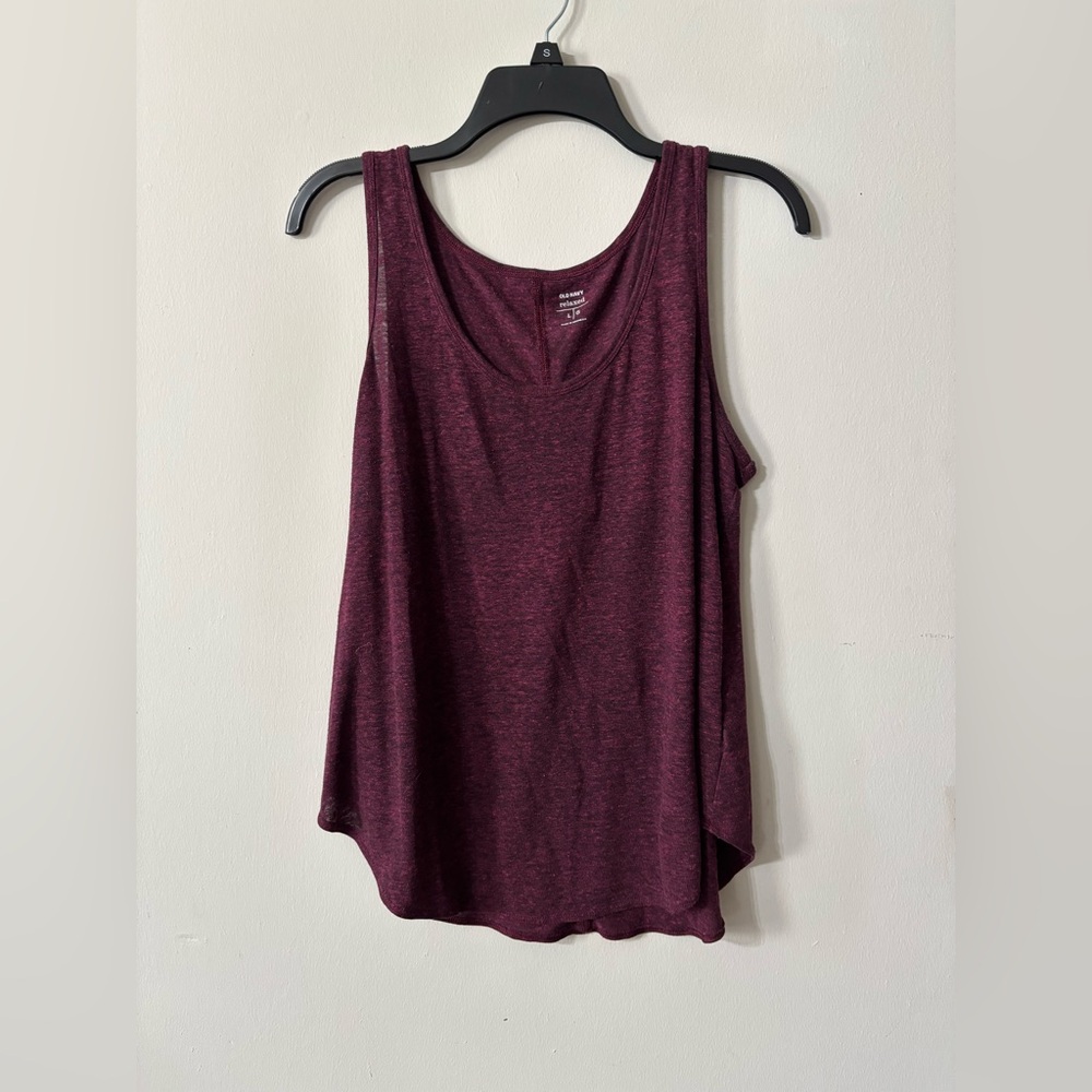 Large old navy relaxed fit burgundy tank top